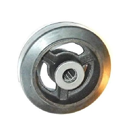 Casterhq Caster Barn, 6"x2" Mold-ON Rubber ON CAST Iron Steel Wheel, 500 LB RCI6X2